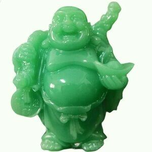 NWOT glowing green jade Buddha